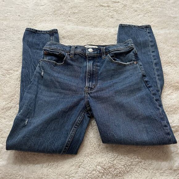 Abercrombie & Fitch The Skinny High Rise‎ Women Distressed Cotton Blue Size 26 - Picture 2 of 8